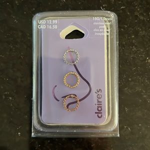 Claire’s 3 stainless steel posts